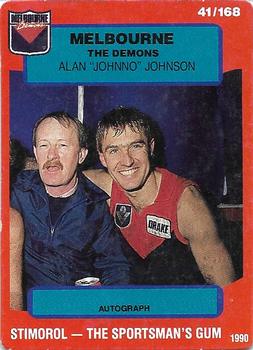1990 AFL Scanlens Stimorol #41 Alan Johnson Front